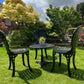 Black Vintage Three Seater Patio Set with Marble Topped Table