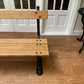 Black Cast Iron Very Heavy Garden Park Bench fully restored Oak Wood