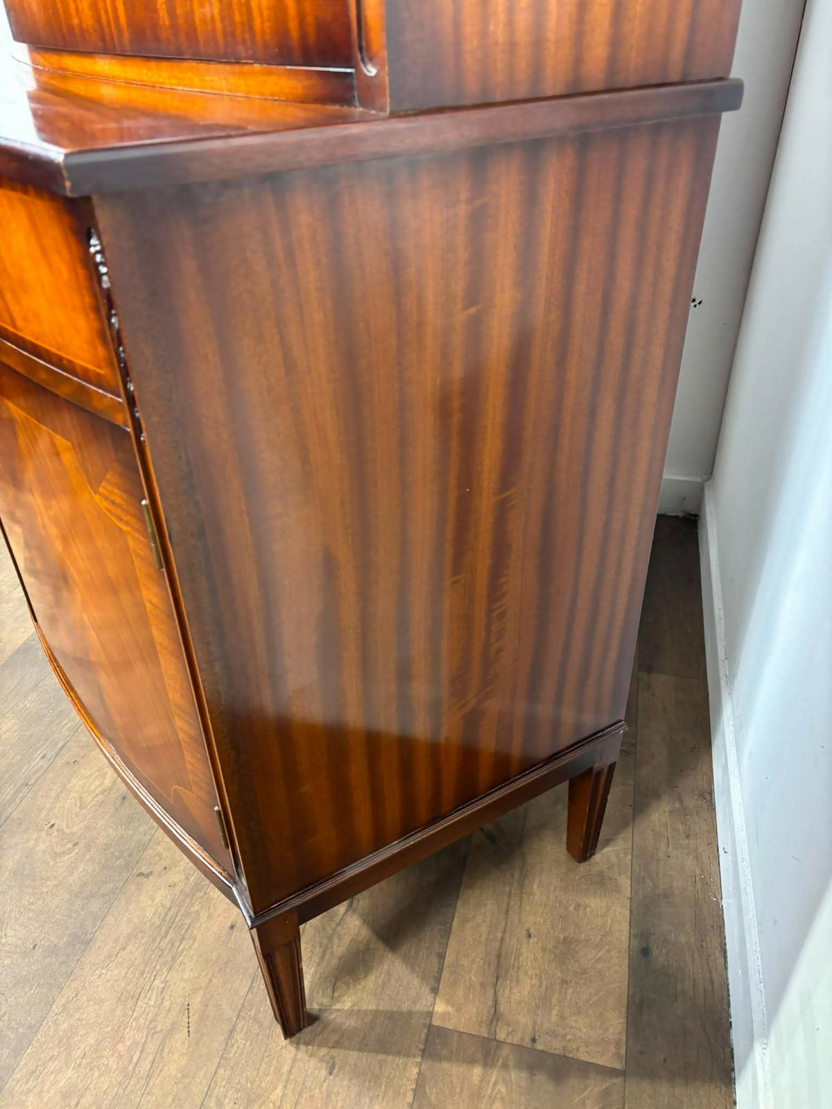 Reproduction Mahogany Bow Fronted Side Cabinet