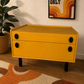 Meredew MCM 1970s low boy drawers record player unit