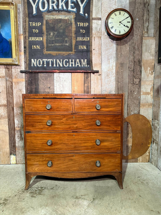 Antique Edwardian Mahogany Two over Three Chest of Drawers, c1900