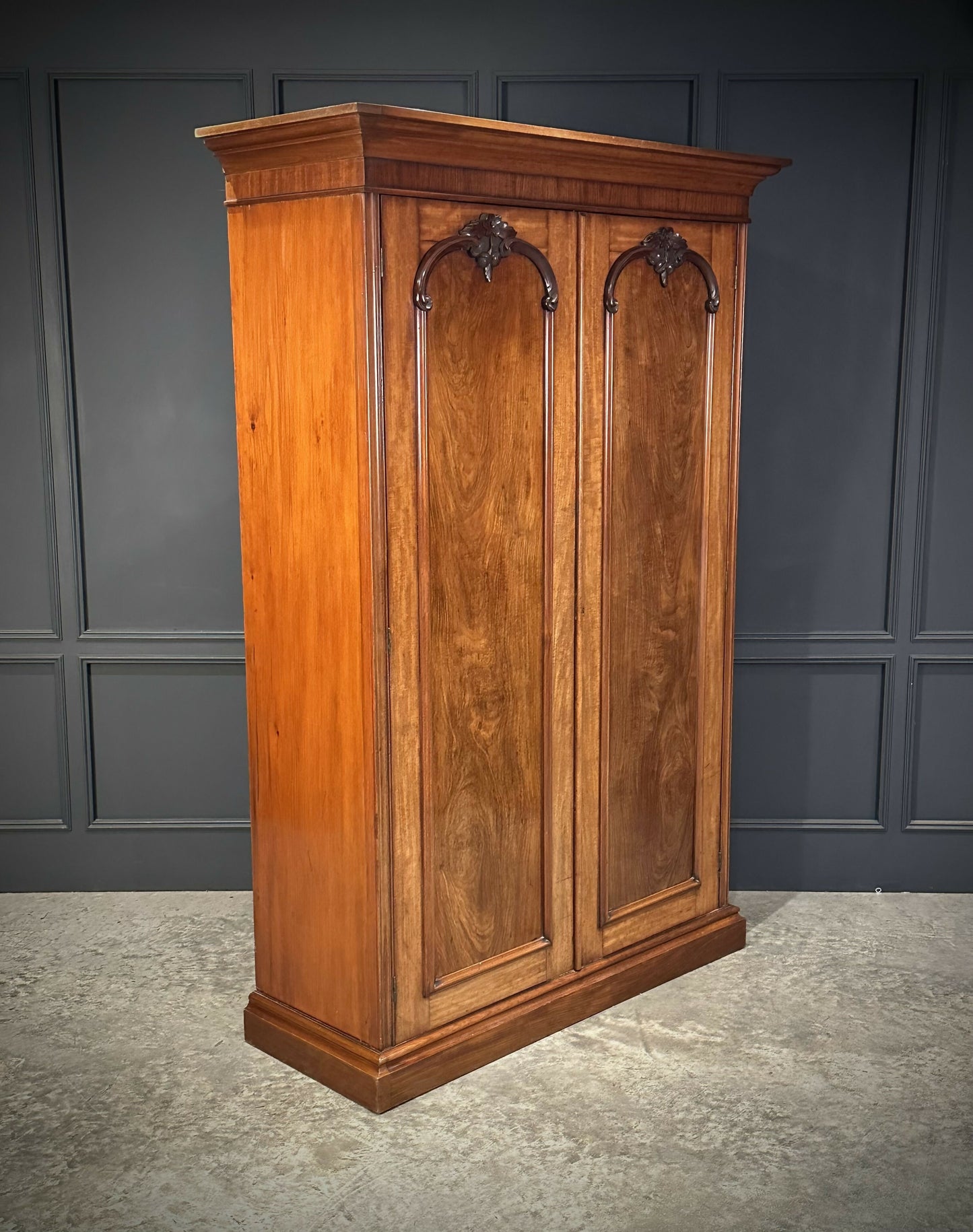 Vintage Victorian Mahogany Double Wardrobe