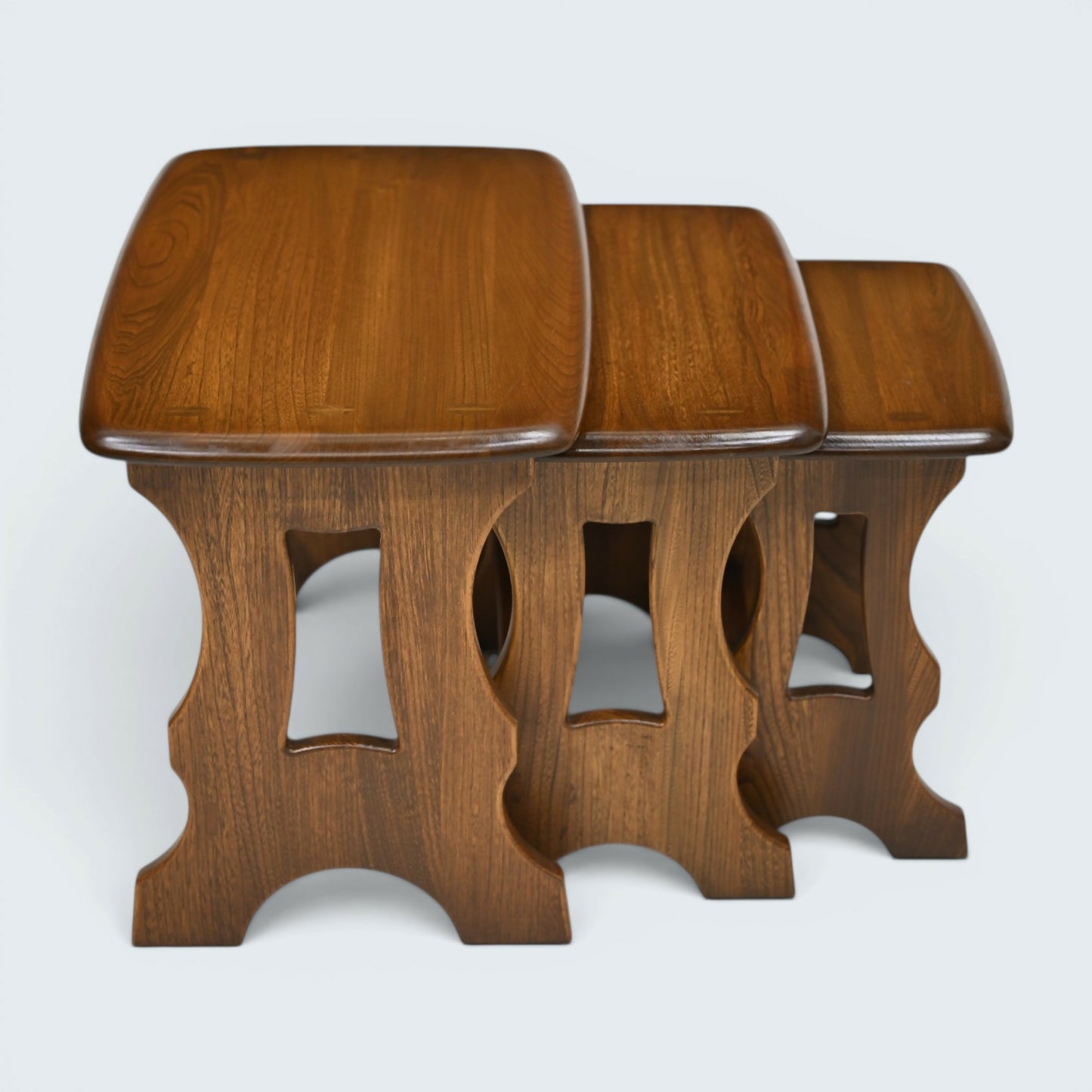 Ercol Nest Of Tables In Golden Dawn Finish Vintage Ercol's Badge FREE Delivery*