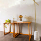 Pair of Bright Orange Side Tables/End Tables with Bobbin Details