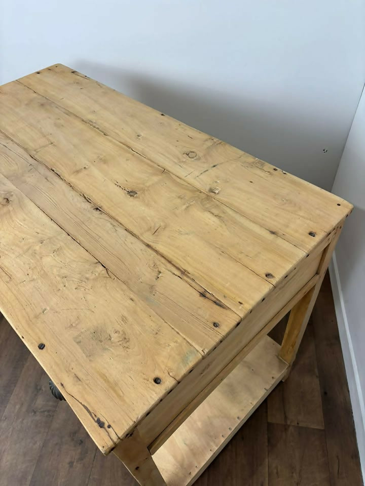 Large Vintage Indian Reclaimed Wood Kitchen Island