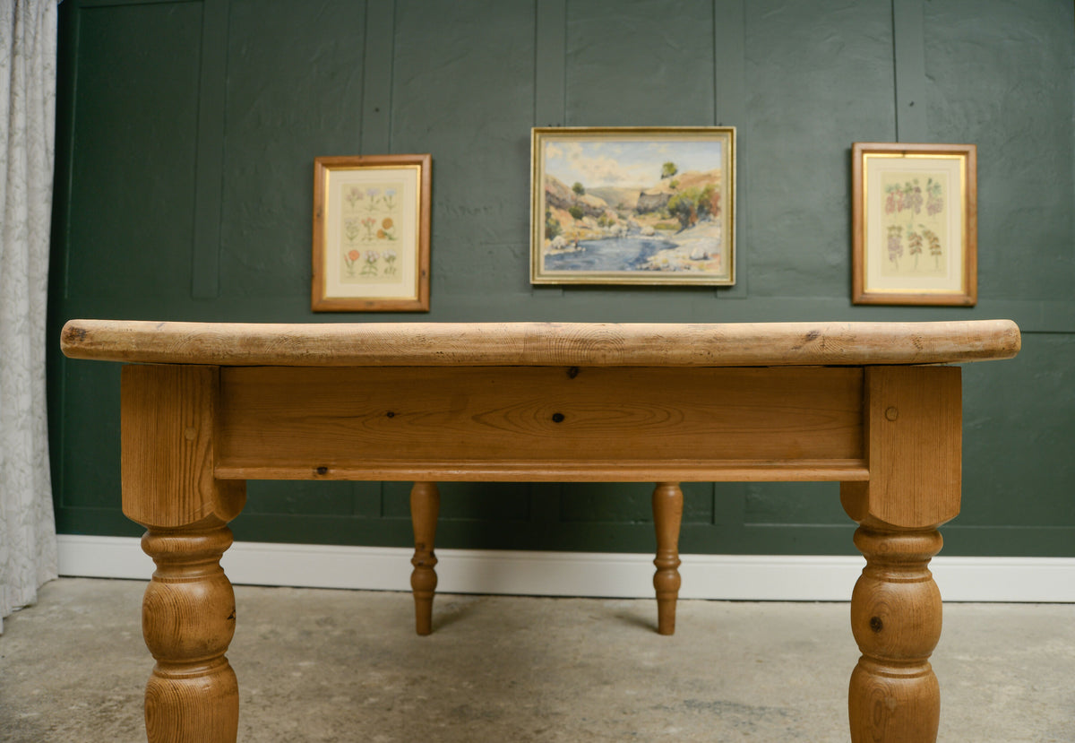 6.5 FT Pine Farmhouse Dining Table - Seats 8