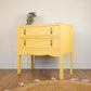 Vintage Yellow Chest of Drawers with Ornate Detailing