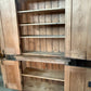 Vintage Early Victorian Tall Pine Housekeeper Pantry Kitchen Larder Shelves Double Cupboard, c.1820