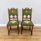 Pair of Chairs Antique French Style Oak Floral Upholstered Chairs LOT 6515
