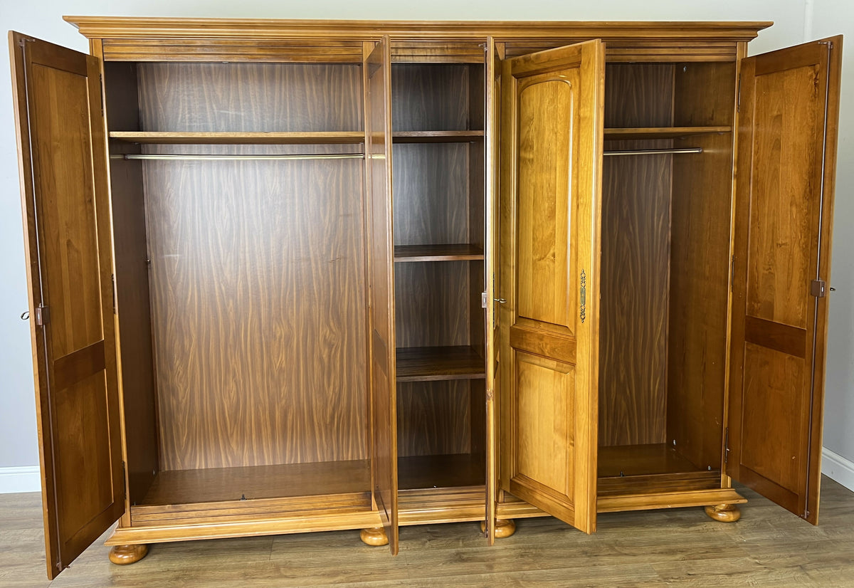 Wardrobe Vintage French Style Five Door Storage Carved Armoire LOT 6518