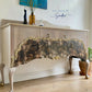 Elegant Upcycled Sideboard •Chateau Wash •Gold moulds •Floral Foil