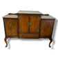 Queen Anne Walnut Sideboard | Vintage Drinks Cabinet with Brass Hardware