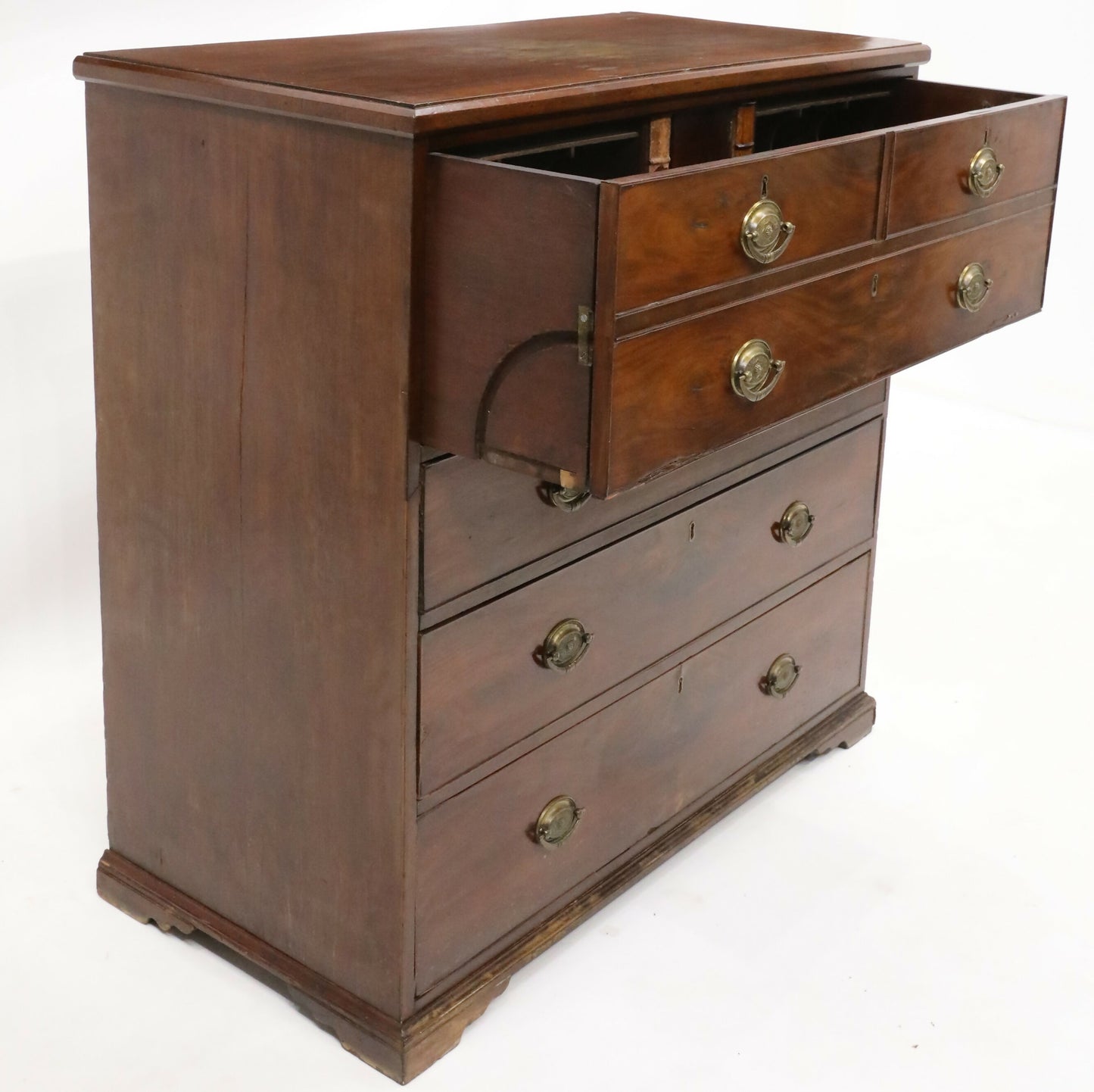 Georgian Mahogany Secretaire Chest of Drawers Fitted Interior FREE UK Delivery. SBR8133/2306C