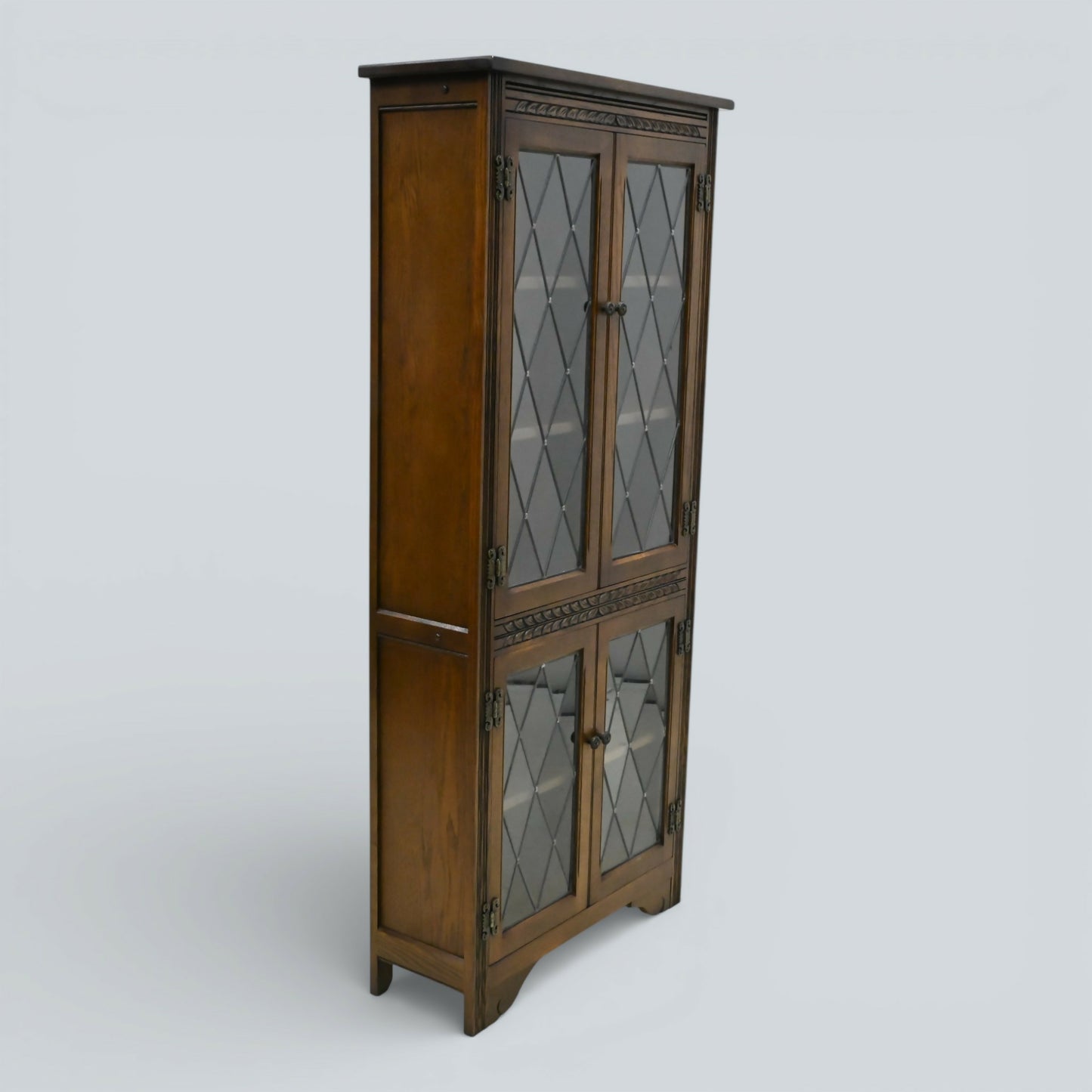 Old Charm Tall Bookcase Display Cabinet 4 Shelves Light Oak FREE UK Delivery*