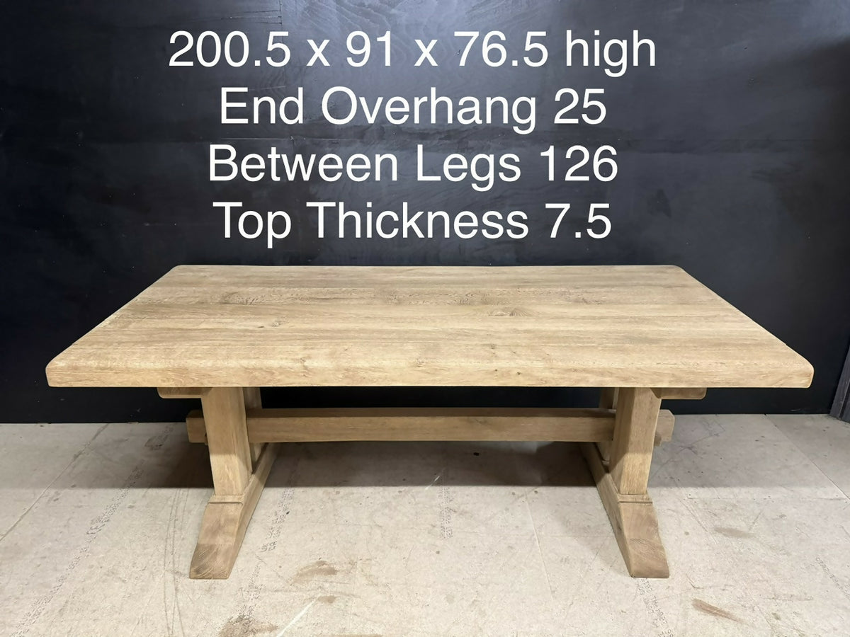 Good Quality Bleached Oak Farmhouse Dining Table