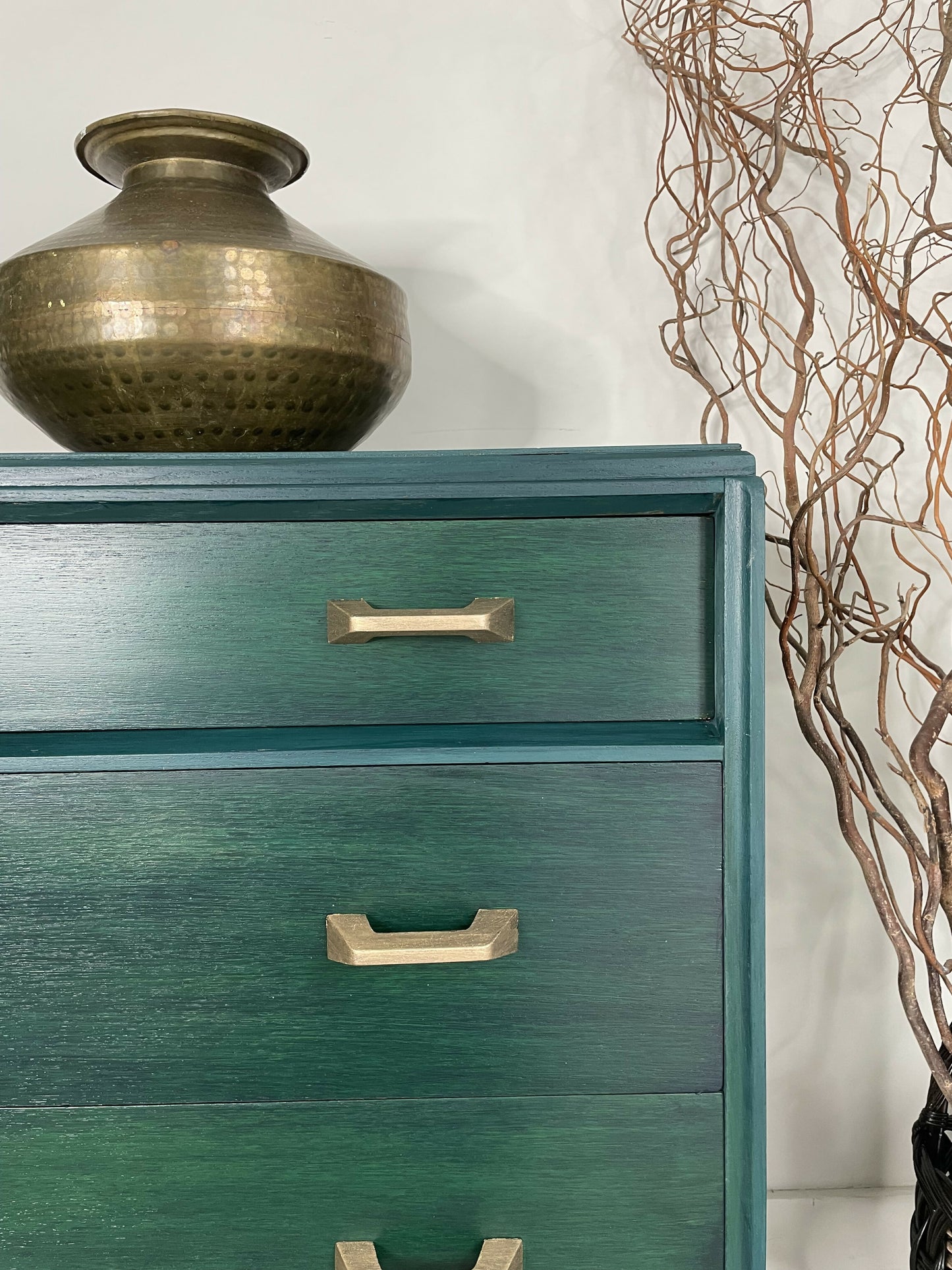 Mid Century Chest Of Drawers, Green and Teal
