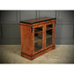 Vintage Victorian Glazed Figured Walnut Bookcase Display Cabinet