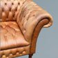 English Fully Buttoned Leather Chesterfield Sofa