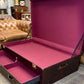 XXL Chestnut Brown Saddle Leather Reception Storage Trunk