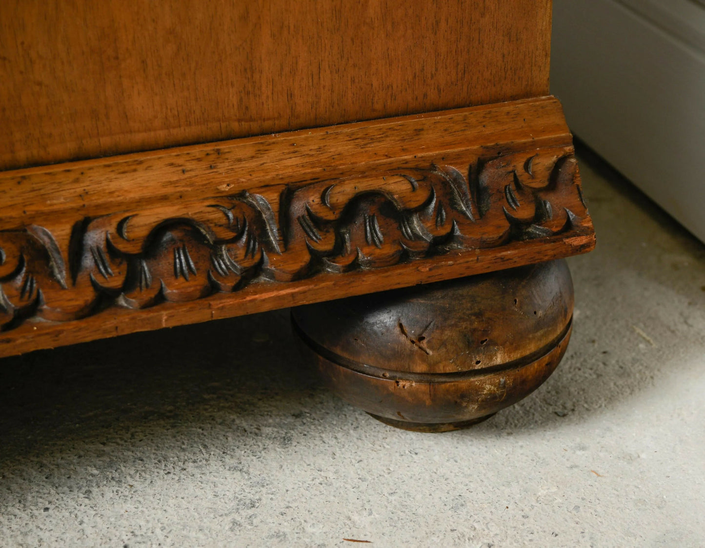 Antique French Walnut Linen Press Housekeepers Cupboard - Ornately Carved