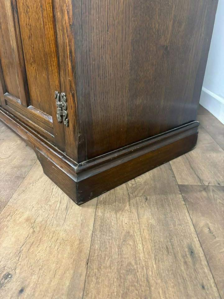 Vintage Priory Style Oak 3/4 Gents Fitted Wardrobe - probably Lock of London.