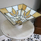 Art Deco Tiffany style Pendant Lampshade Gold and White.