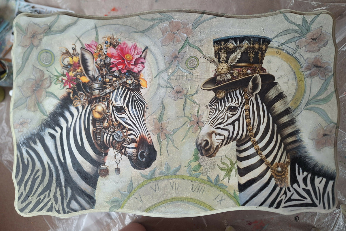 “Zebra Time” Vintage Stacking Tables