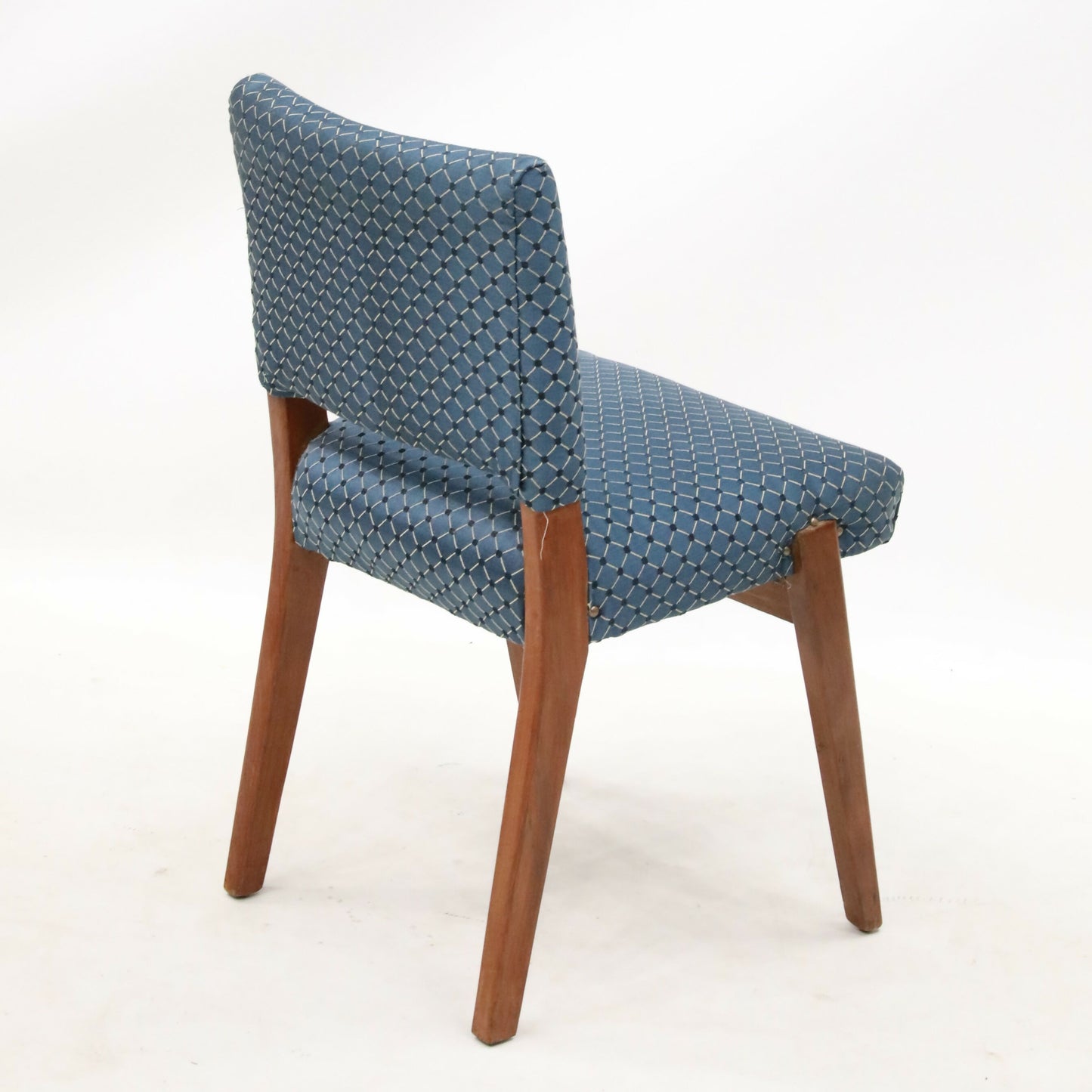 3 Retro Teak Chairs Blue/Teal Upholstery Scandinavian Style FREE UK Delivery. SBR8497/2710C
