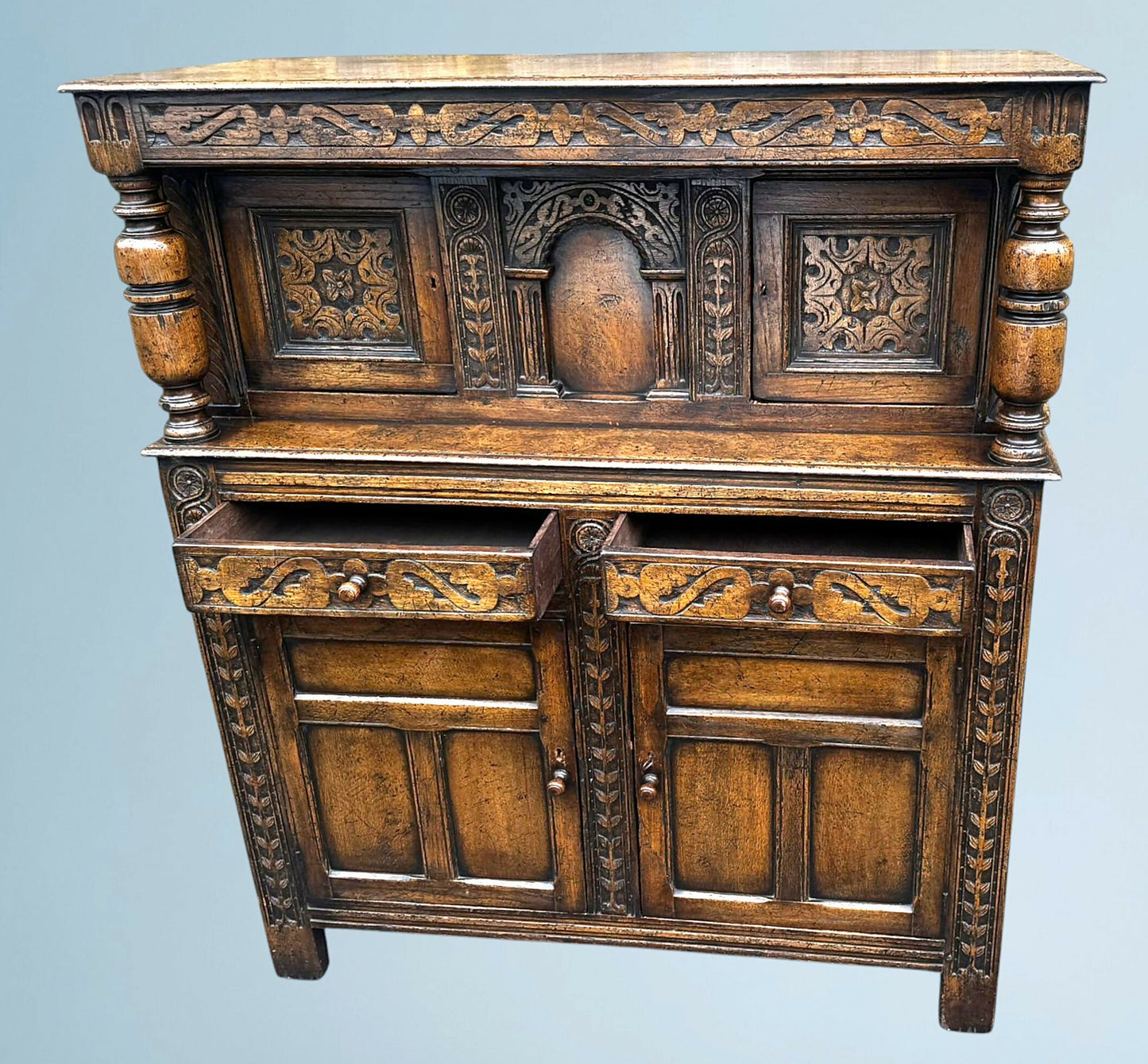 Carved Oak Court Cupboard / Sideboard