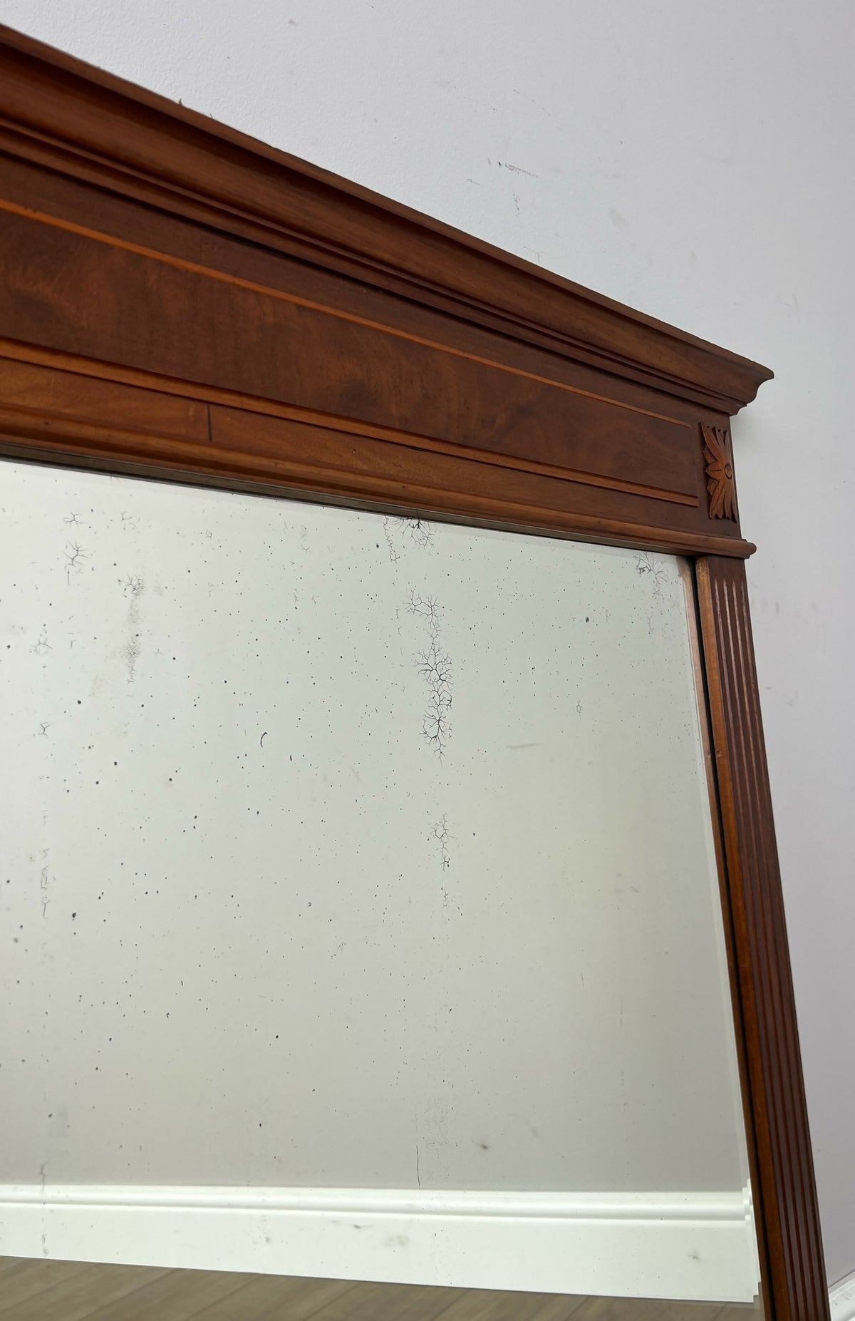 Mirror Antique French Walnut Wall Mirror Carved Decorative Frame LOT 6405