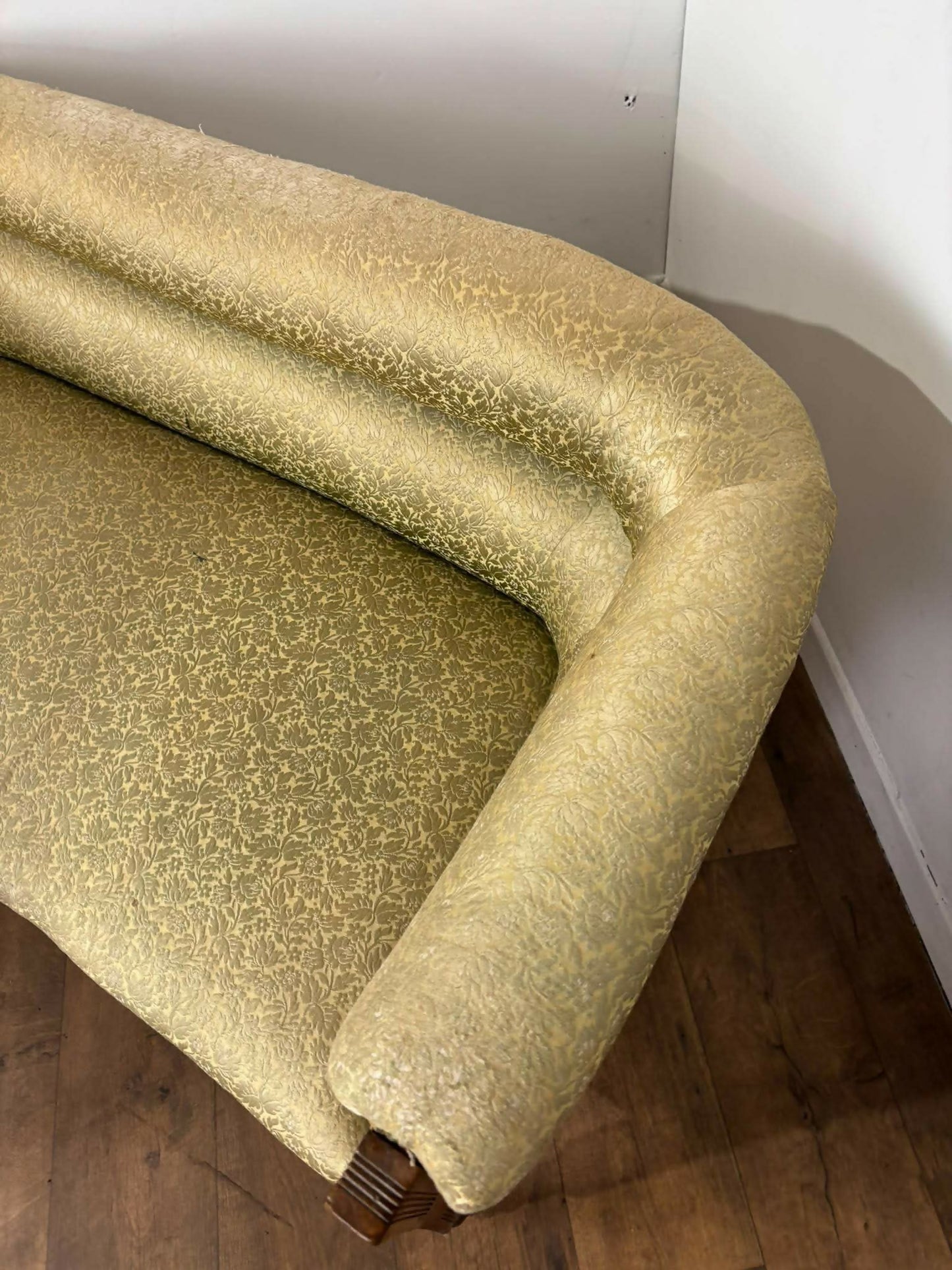 Edwardian Mahogany Upholstered Window Seat / Small Settee