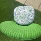 Lloyd loom eye popping apple green accent chair with matching velvety fabric