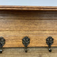 Coat Rack Vintage French Oak Wall Mounted 5 Hooks Carved Rack Hanger LOT 6203