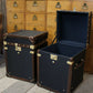 Black Vintage Handmade Bedside tables - English bespoke storage trunks