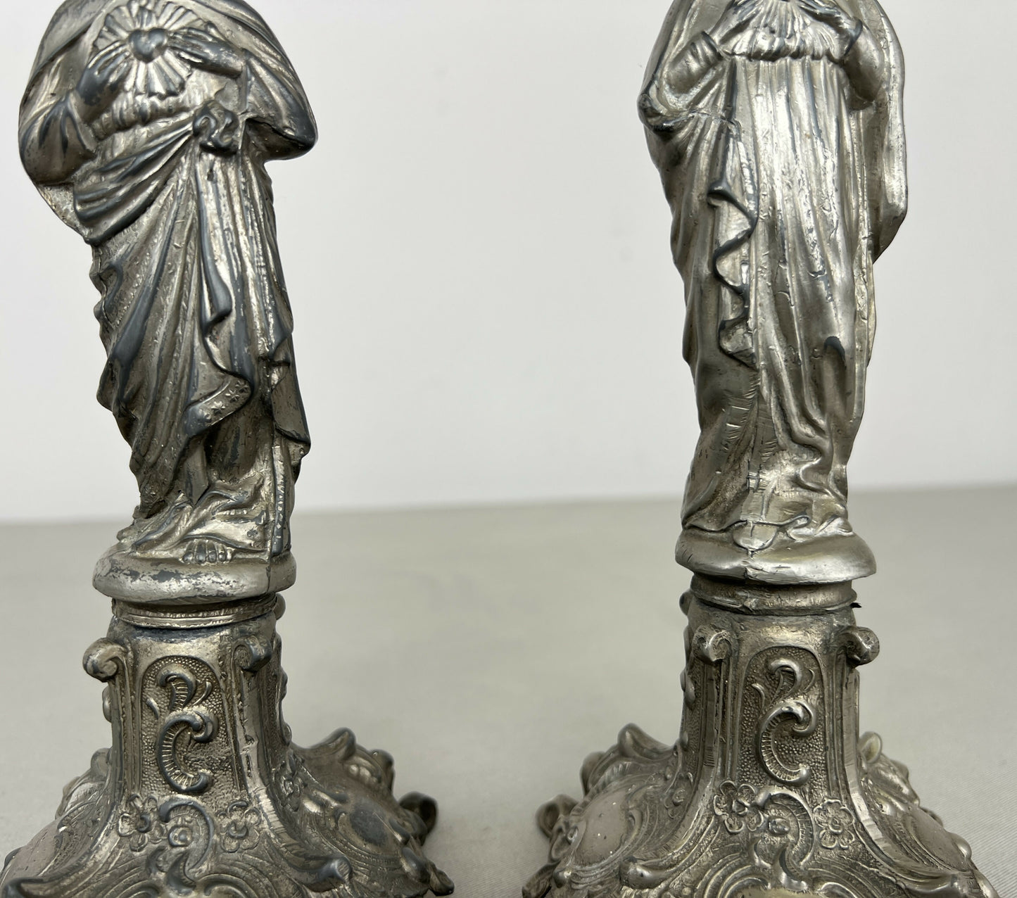 Pair of Candle Holders Vintage French Style Figural Design Candlesticks LOT 6471
