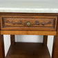 Bedside Table Antique French Style Marble Top Oak Cabinet Nightstand LOT 6240