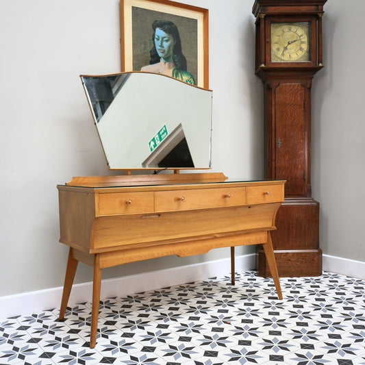 Alfred Cox Mid Century Dressing Table in Walnut 1960s with Single Mirror