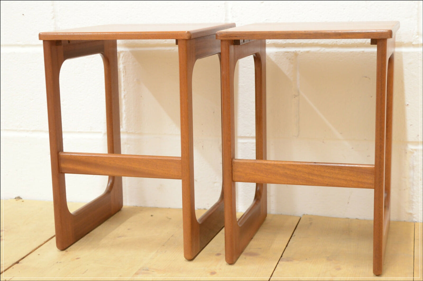 Vintage Bedside Table Set Of 2 Pair McIntosh Teak Mid Century Danish Design