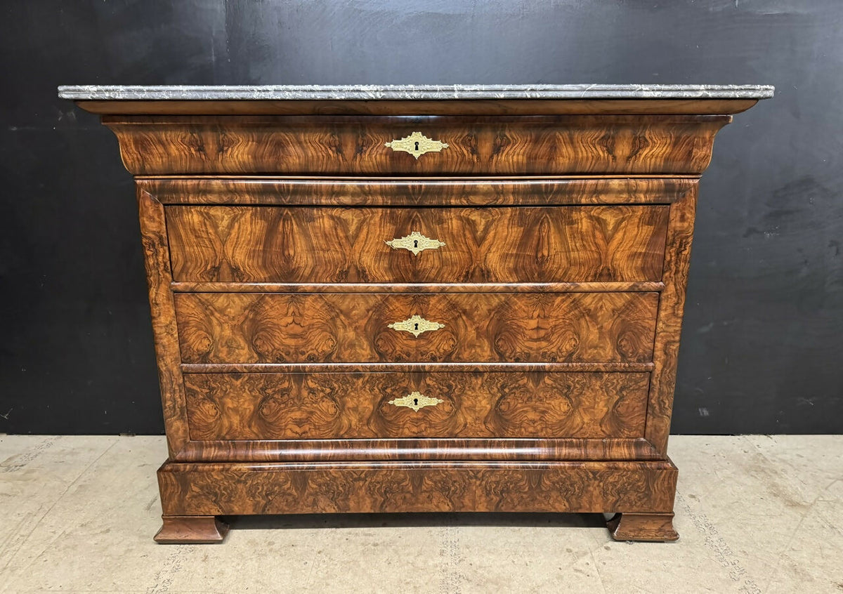 Fine Burr Walnut Louis Phillip Commode
