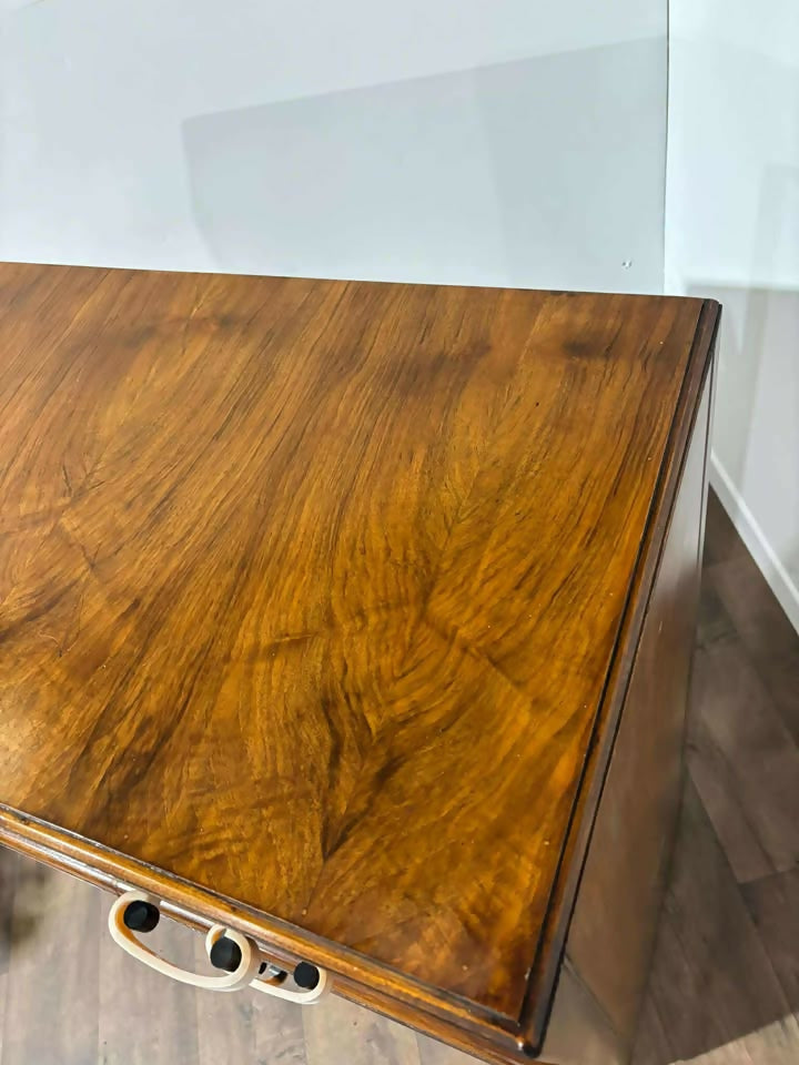 Vintage Walnut Tallboy Cabinet