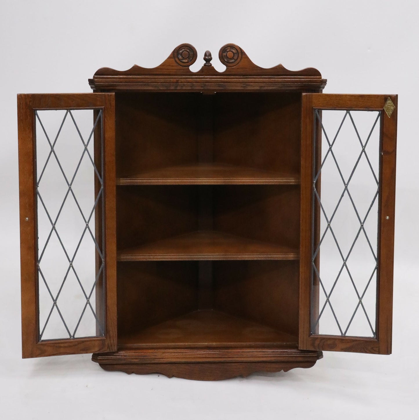 Old Charm Oak Hanging Corner Display Cabinet in Tudor Brown FREE UK Delivery. SBR9519/0309D