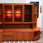 Teak Mid Century Wall Units by Morris of Glasgow. 1970s Display Drinks Cabinet