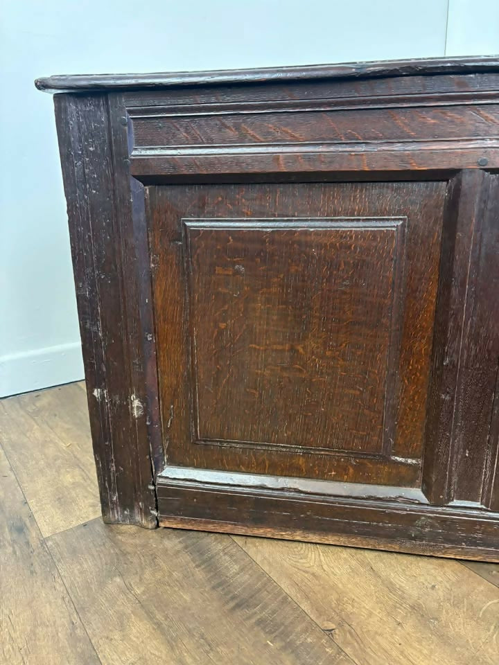 Georgian Oak Three Panel Coffer with Initials ‘MH’