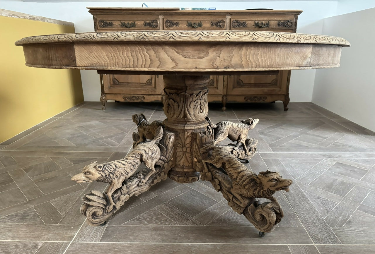 Wonderful French Oak Hunting Centre Table