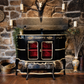 French Style Black & Gold Sideboard / Drinks Cabinet - Red Velvet Interior