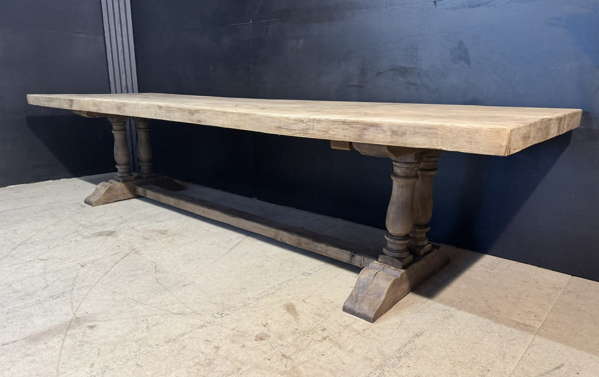 Incredible Huge 3.2 x 1 Meter Oak Farmhouse Dining Table