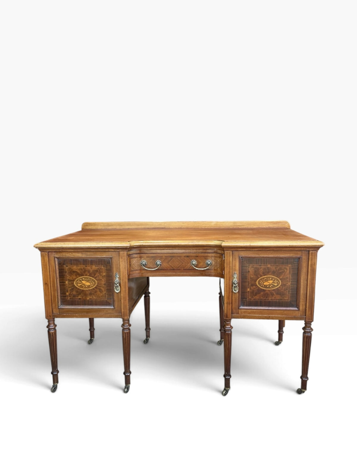 Antique Sheraton-style inlaid mahogany sideboard / dressing table/desk