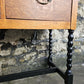 Vintage Oak Chest Of Drawers Two Drawer Cabinet Lovely Detailing Ebonised In Black
