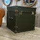 Luxury Leather Olive Green End Table Trunk