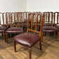 Set Of Twelve Mahogany Dining Chairs With Burgundy Leather Upholstered Seats